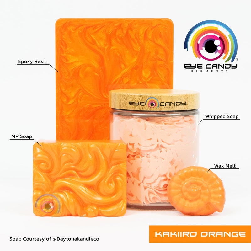 Eye Candy Pigments Premium Orange Mica Powder - Kakiiro Orange (50gr) - for Epoxy, Resin, Soap, Paint, Woodworking, Acrylic Pouring, Bath Bombs, Fishing Lures - DIY Arts and Crafts Additive - Image 2